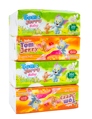 Onwards - Tom & Jerry Infants Soft Travel Pack<br/>4 Packs x 200Sheets